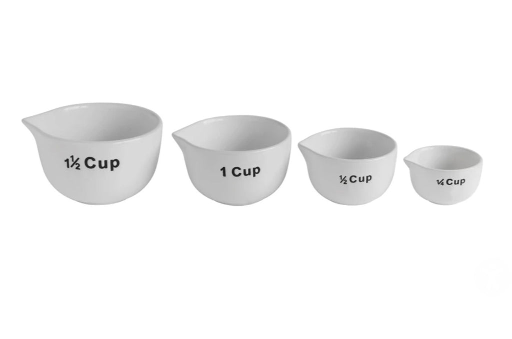 White Stoneware Measuring Cups Set  Creative Co-Op   