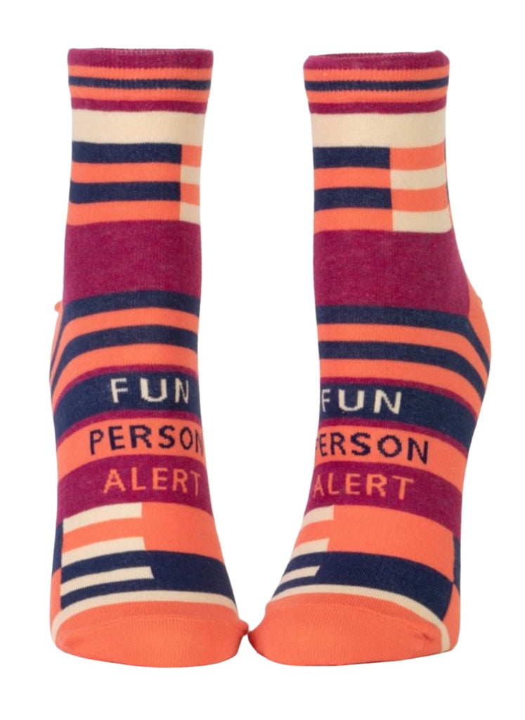 Fun Person Alert Women's Ankle Socks  Blue Q   