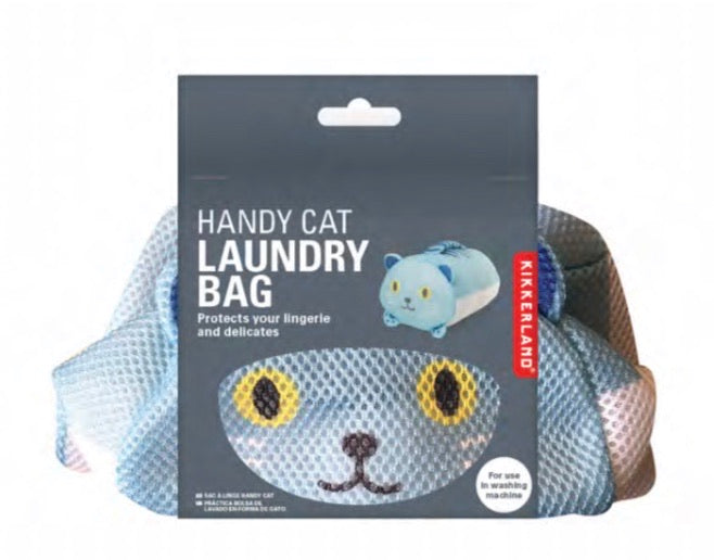 Cat Laundry Bag  Kikkerland Blue  