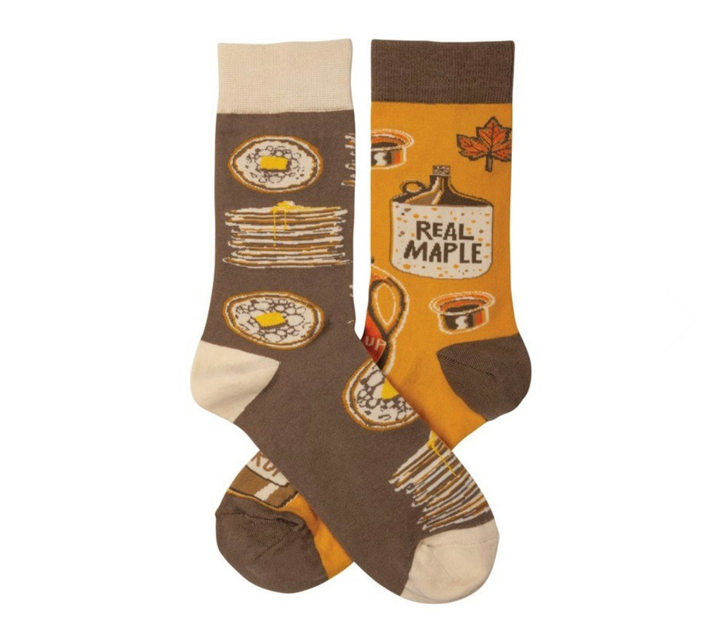 Favorite Food/Drink Combo Socks  Primitives by Kathy Pancakes & Syrup  