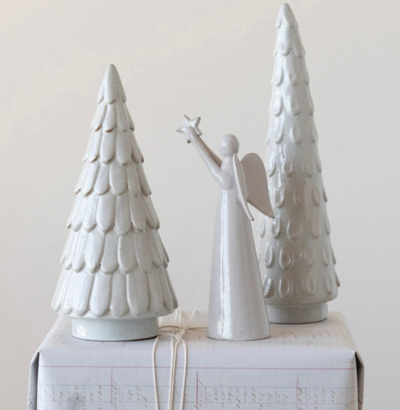 White Stoneware Trees  Creative Co-Op   