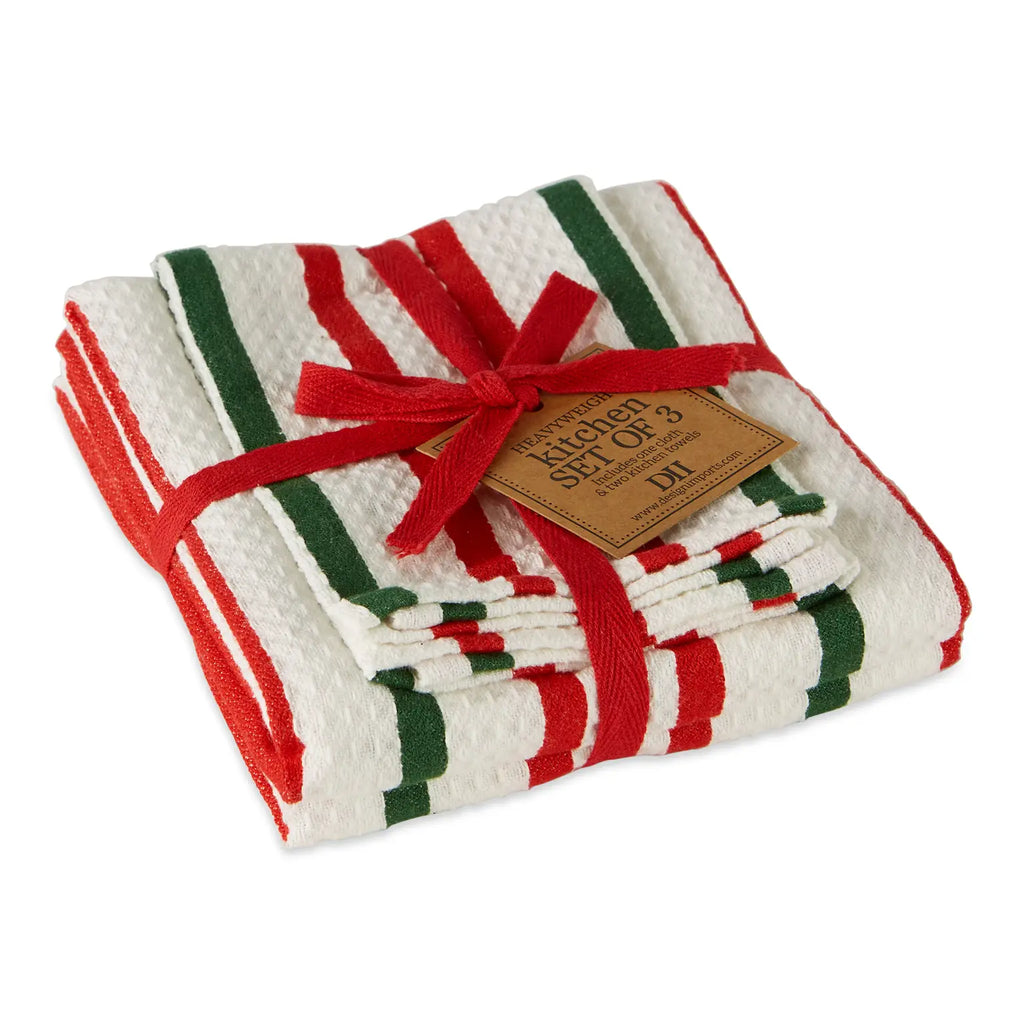 Holiday Stripe Kitchen Towel  DII   