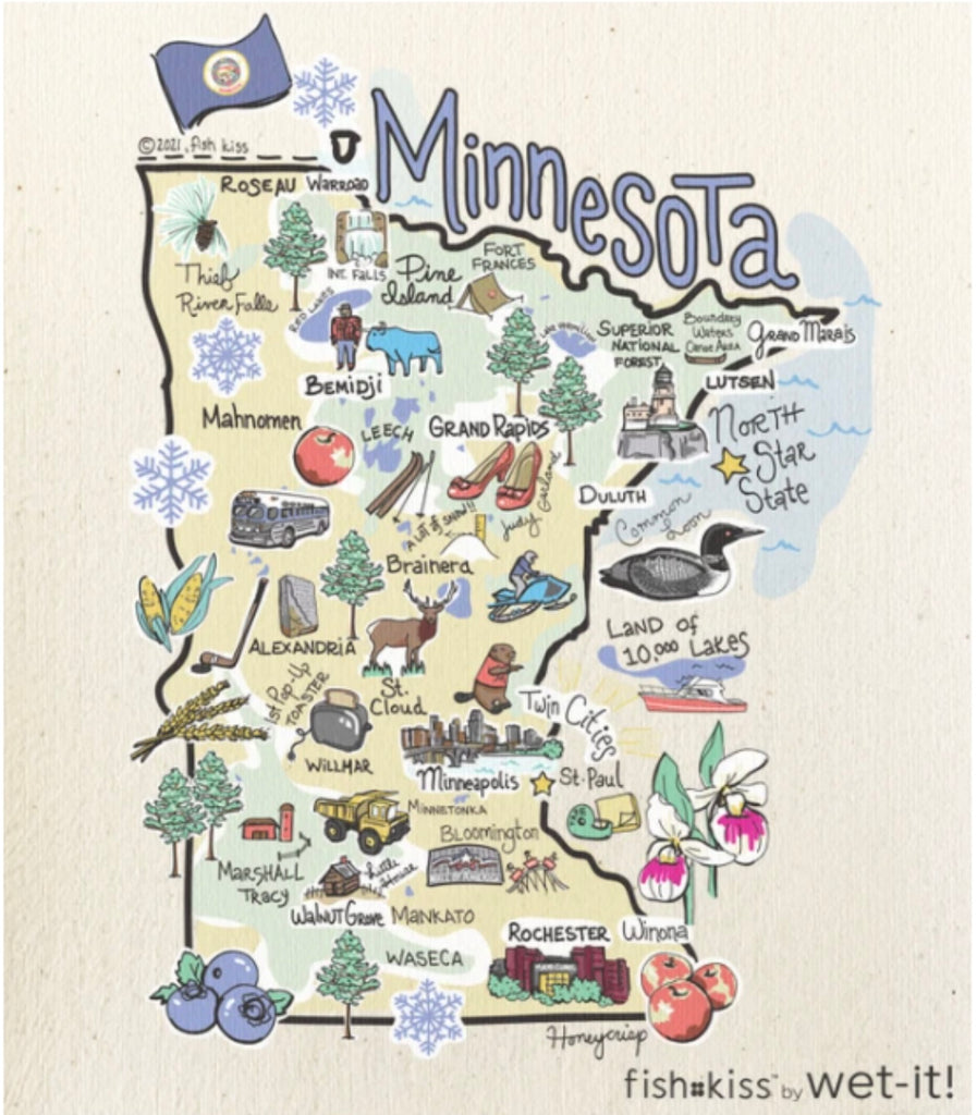 MN Swedish Dish Cloths  Soak It Up Cloths MN Map  