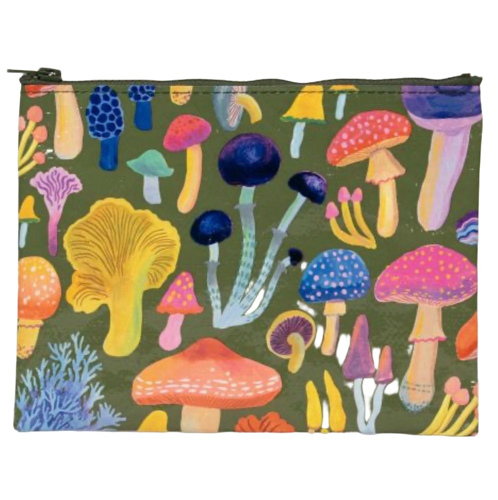 Mushrooms Zipper Pouch  Blue Q   