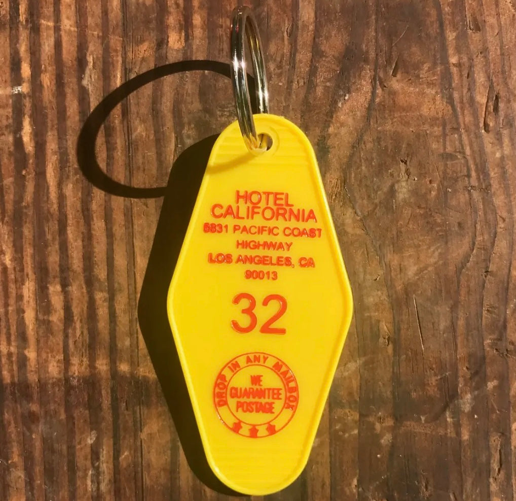 Pop Culture Motel Key Fobs  3 Sisters Design Co Hotel California  