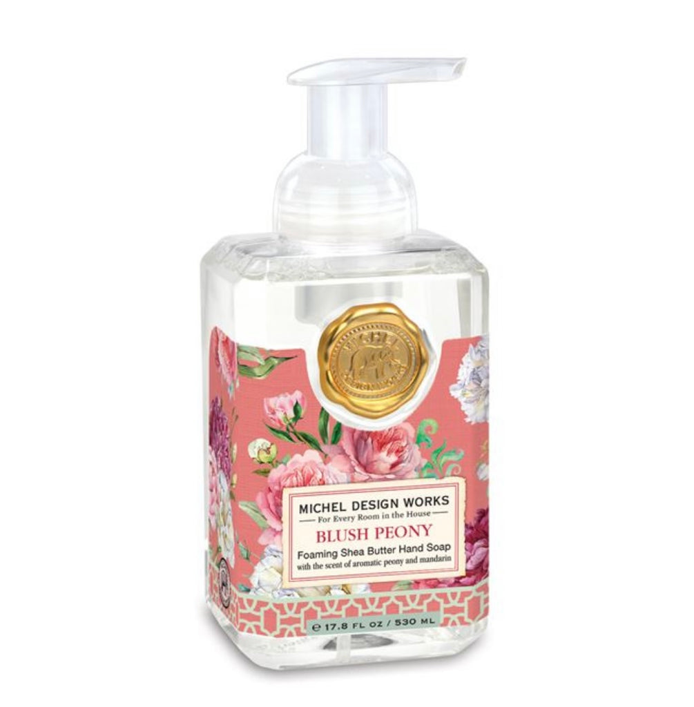 Blush Peony Hand Soap & Candle  Michel Foaming Hand Soap  