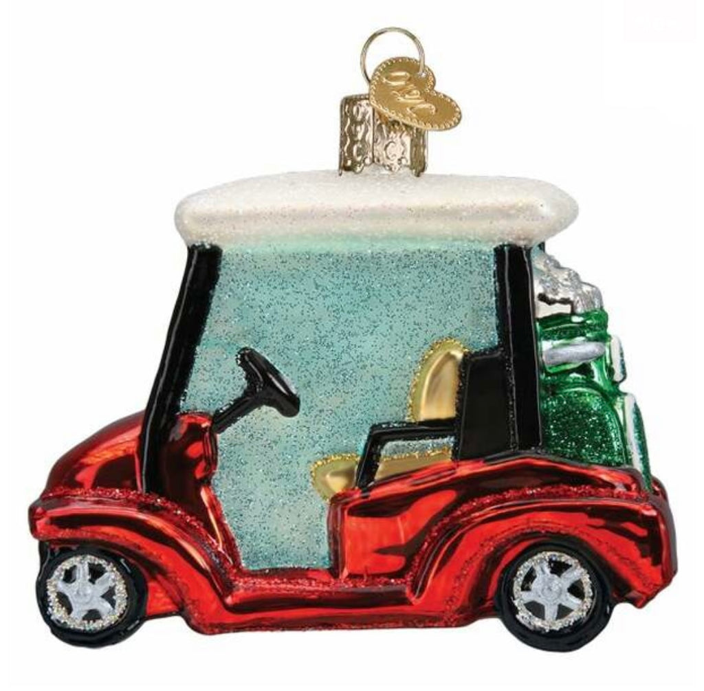 Golf Cart Glass Ornament  Old World Christmas   