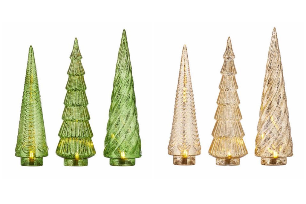 Lit Mercury Glass Trees  Raz   