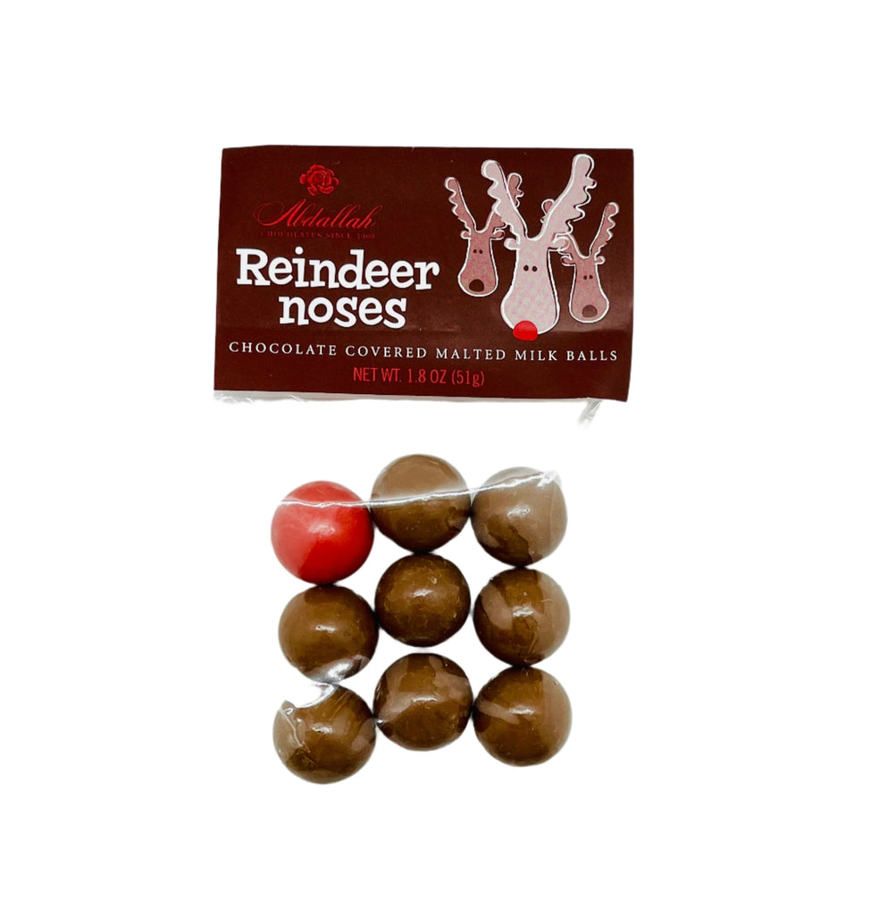 Reindeer Noses Malted Milk Balls  Abdallah Candy 1.8 oz  