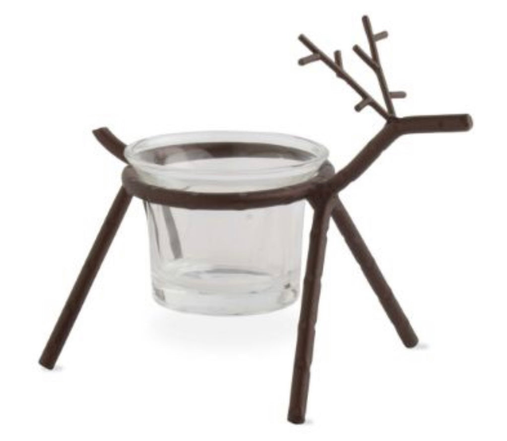 Woodland Reindeer Votive Holder  TAG   