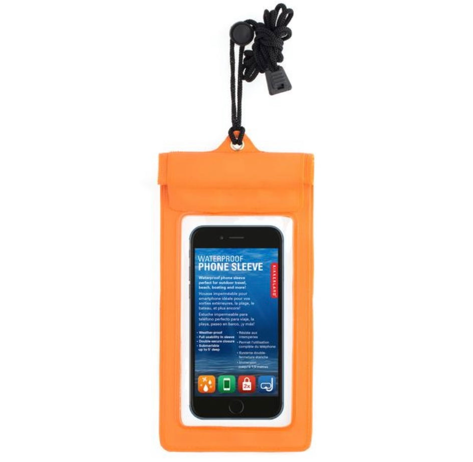 Waterproof Phone Sleeve - Orange  Kikkerland   