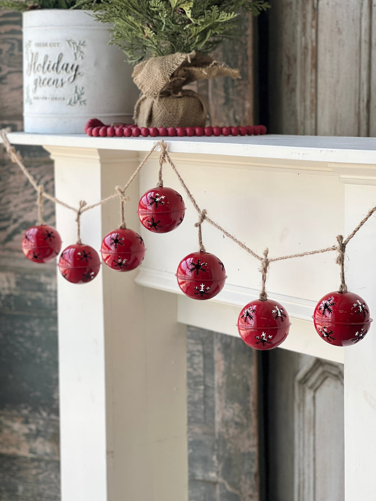 Jubilant Jingle Bell Garland  Vintage Floral   