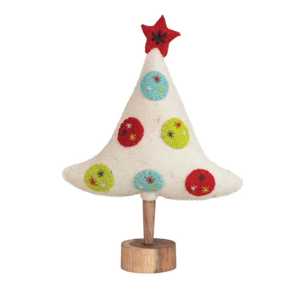 Felt Tree w/ Star & Appliques  Creative Co-Op   