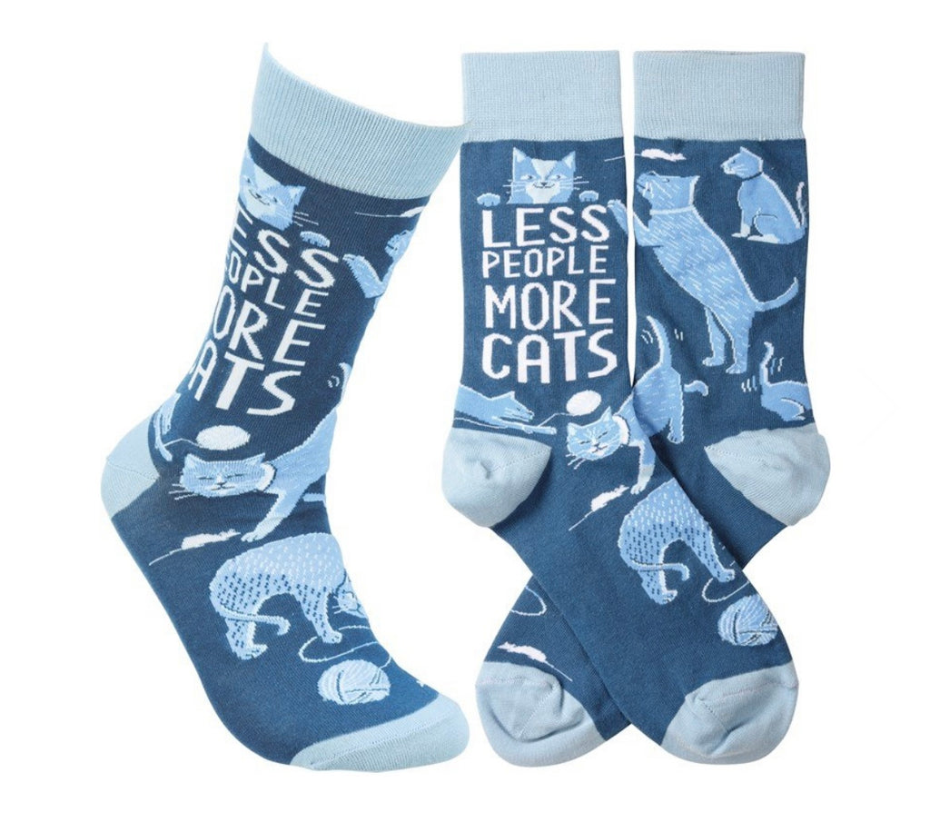 Less People More Cats Socks  Primitives by Kathy   