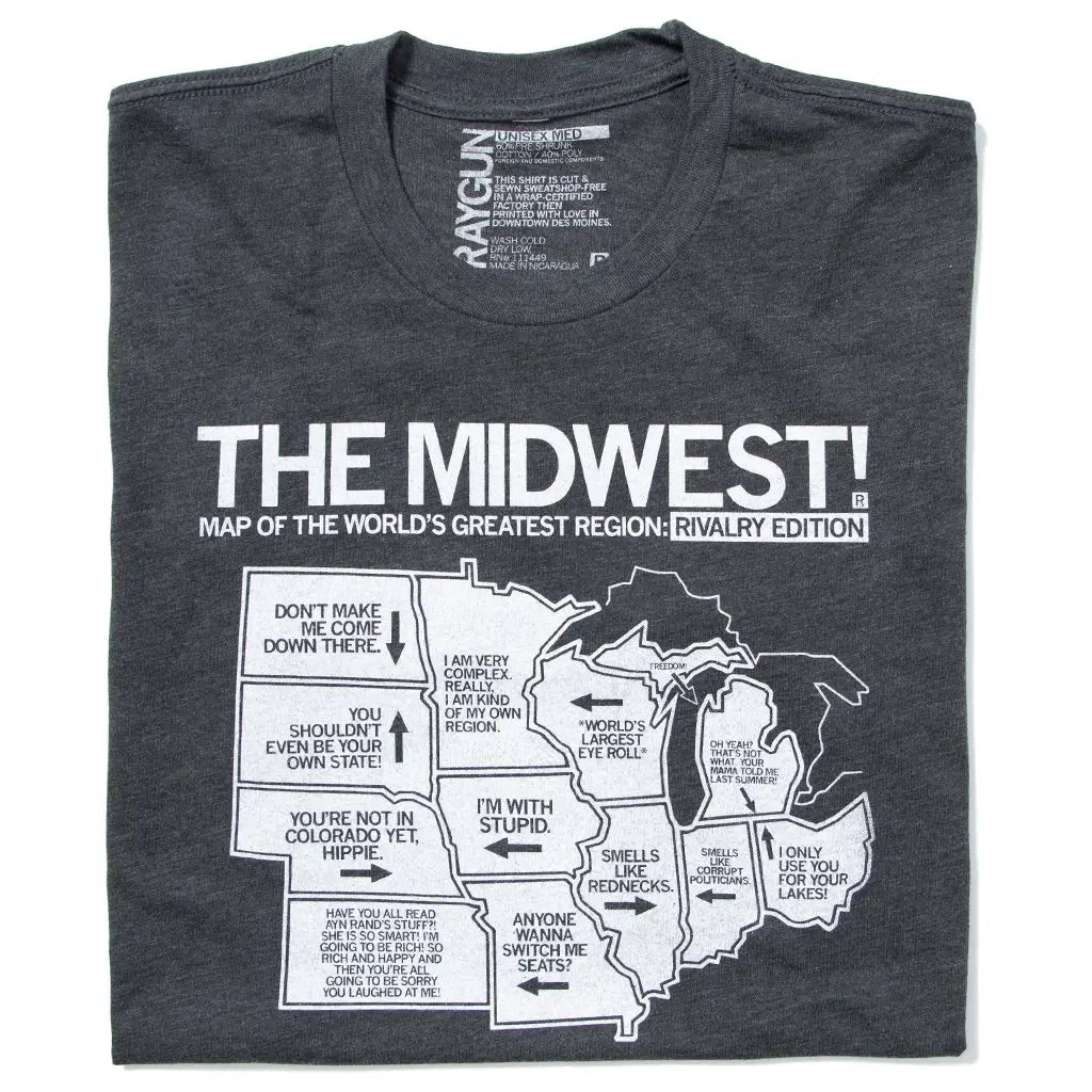 Midwest Rivalry Map T-Shirt  Raygun   