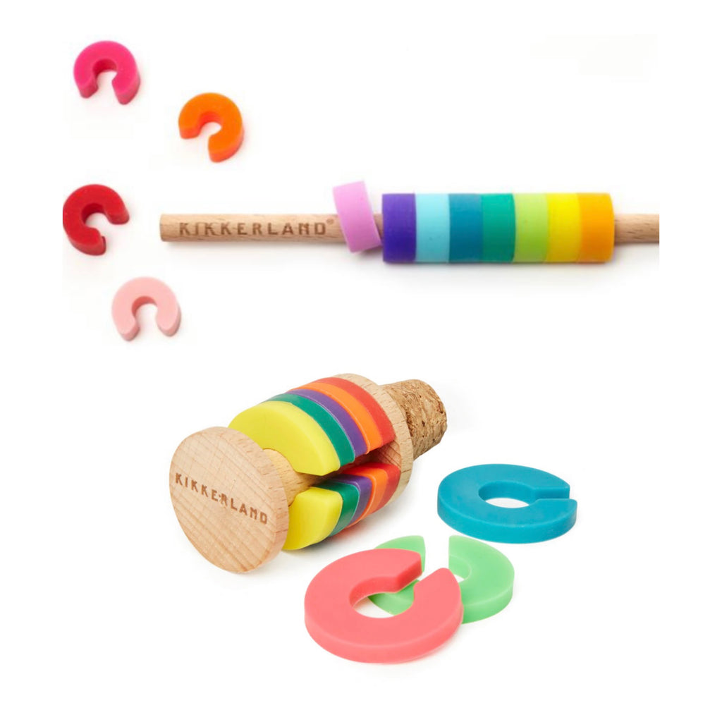 Rainbow Drink Markers & Stopper  Kikkerland   