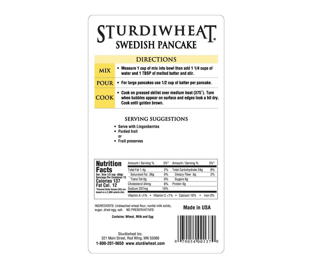 Sturdiwheat Pancake Mixes  Sturdiwheat   