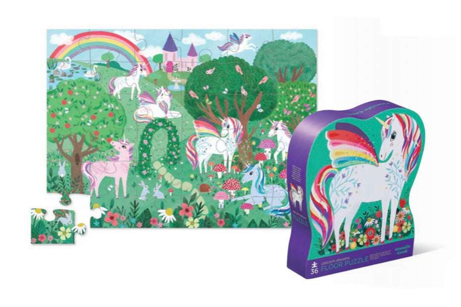 Kids 36 piece Floor Puzzles  Crocodile Creek Unicorn Garden  