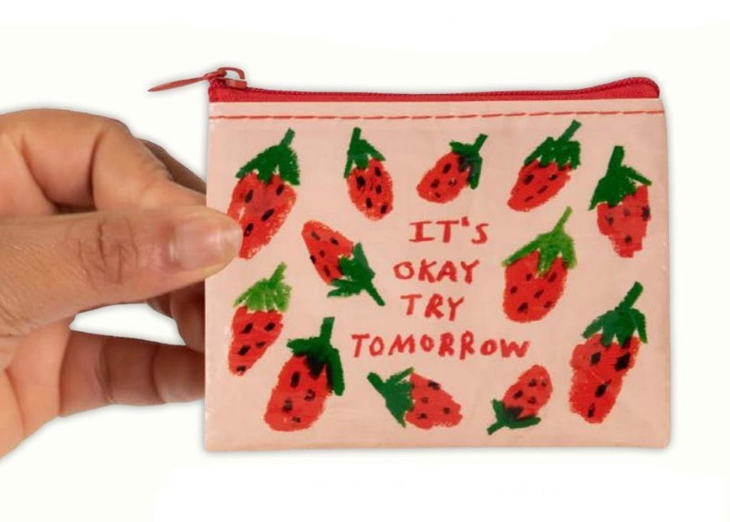 It's OK Try Tomorrow Coin Purse  Blue Q   