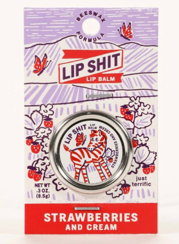 Lip Shit Lip Balms  Blue Q Strawberries & Cream  