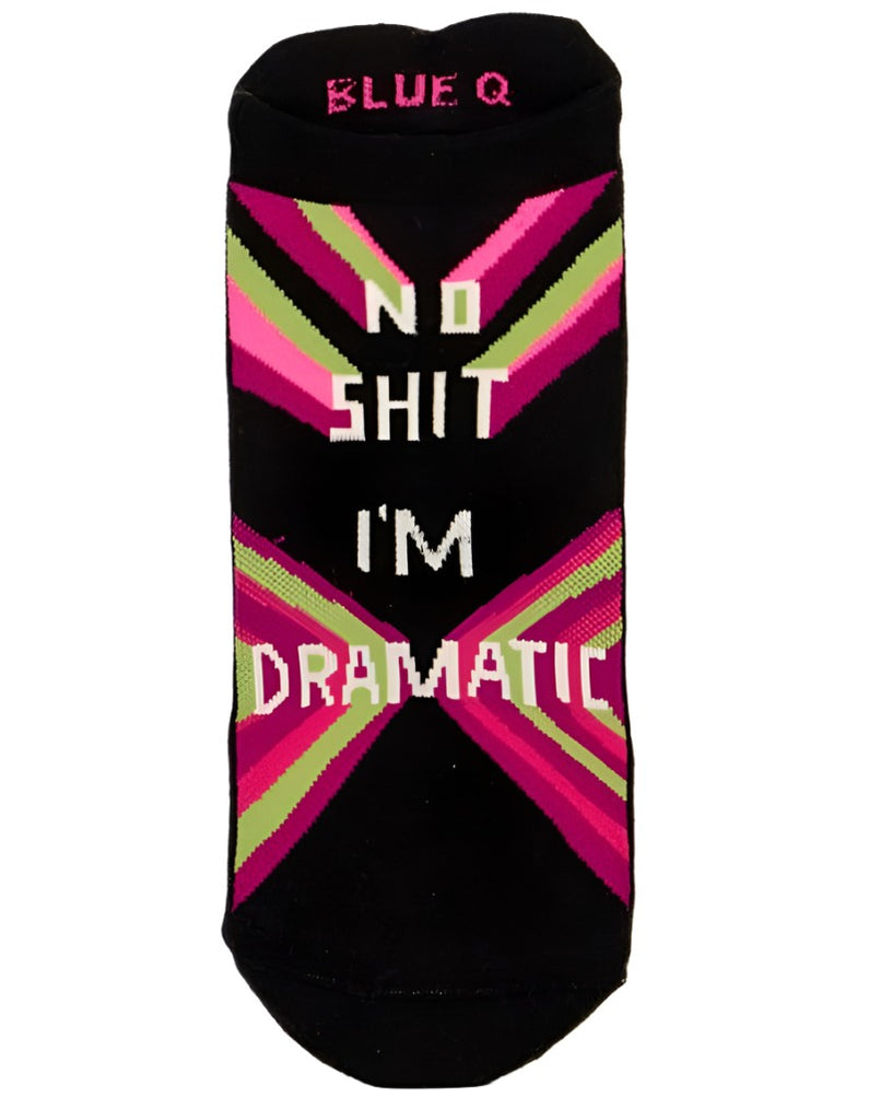 No Shit I'm Dramatic Sneaker Socks  Blue Q   