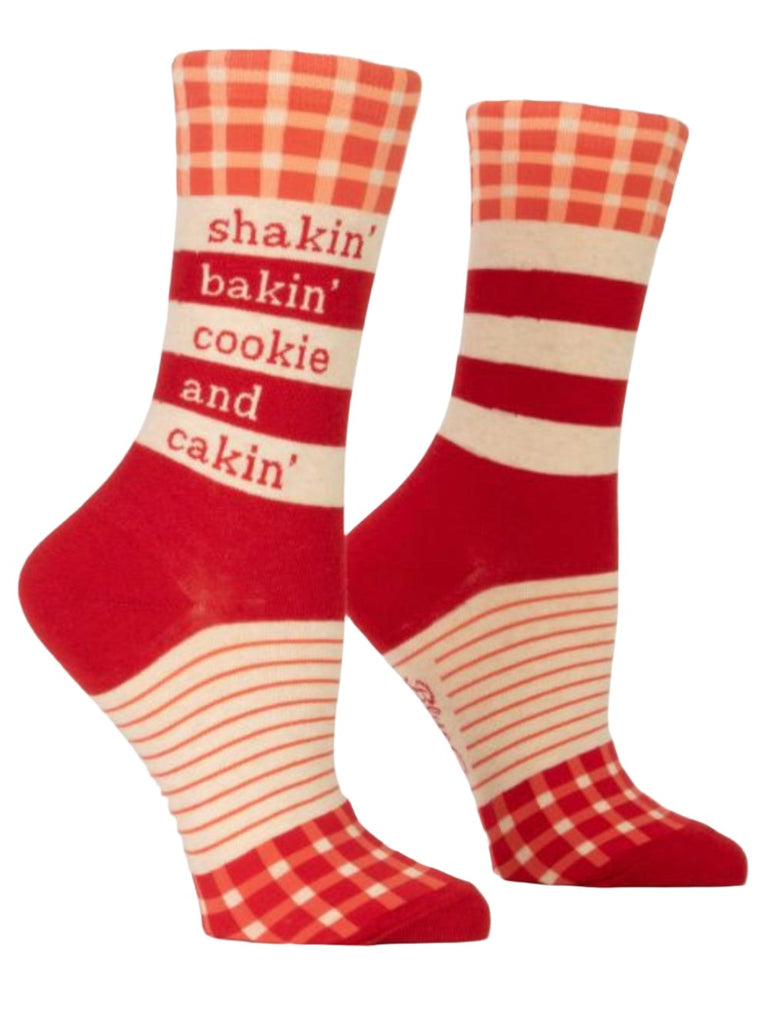 Shakin', Bakin', Cookie, & Cakin' Women's Crew Socks  Blue Q   