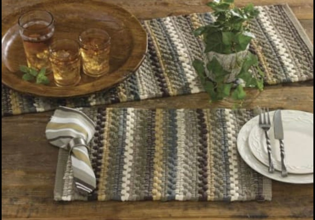 Mineral Stripe Chindi Table Runner  Park Designs Table Runner 13x36  