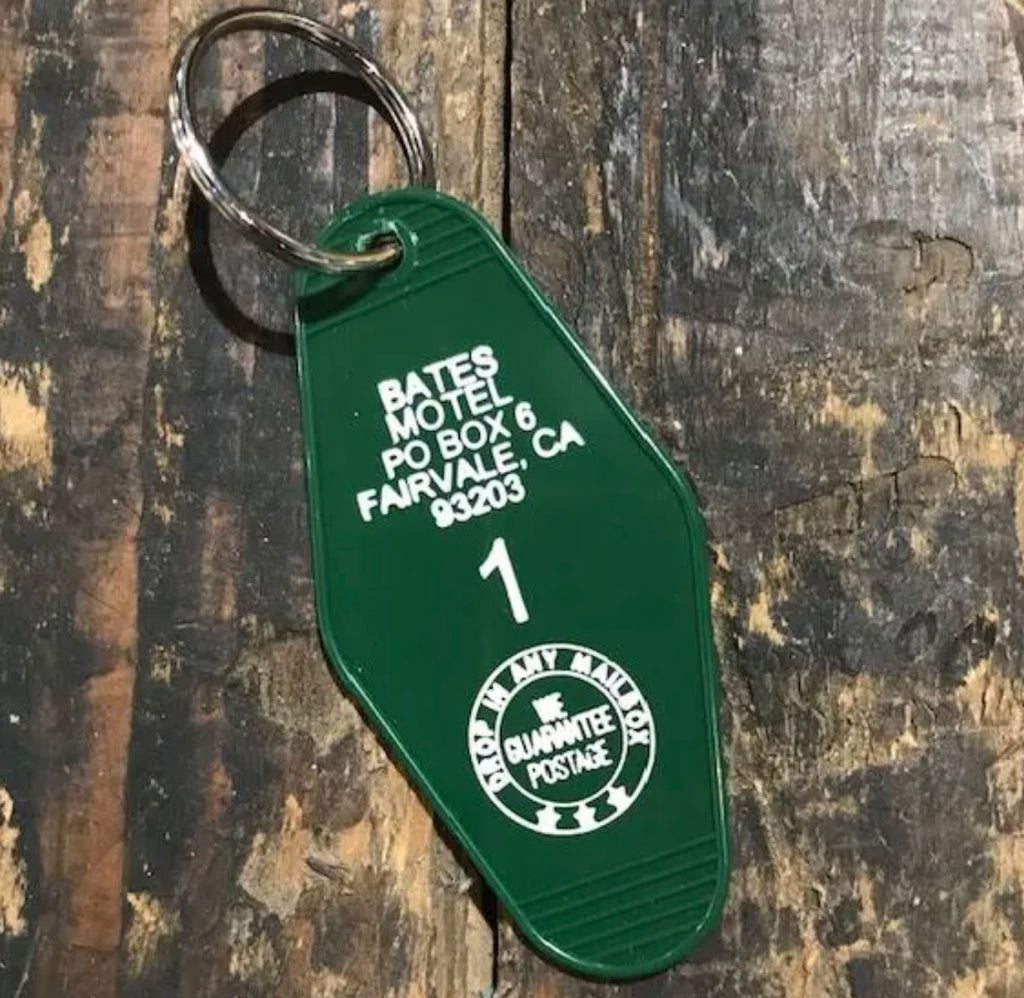 Pop Culture Motel Key Fobs  3 Sisters Design Co Bates Motel  