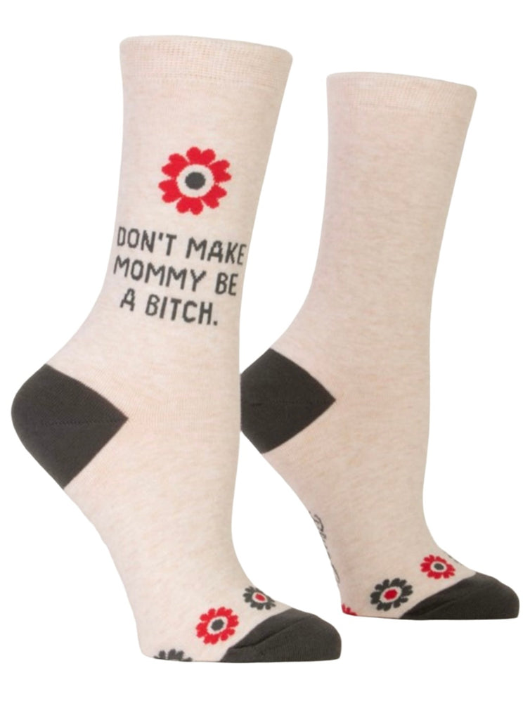 Don't Make Mommy...Women's Crew Socks  Blue Q   