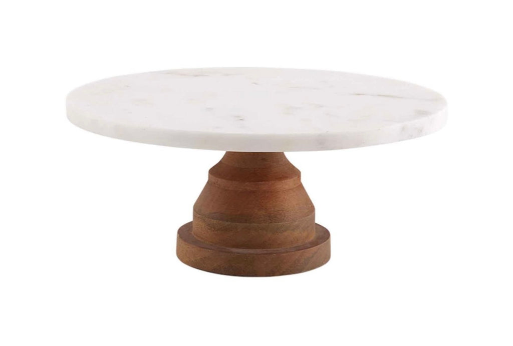 Marble Wood Pedestal  Mud Pie   