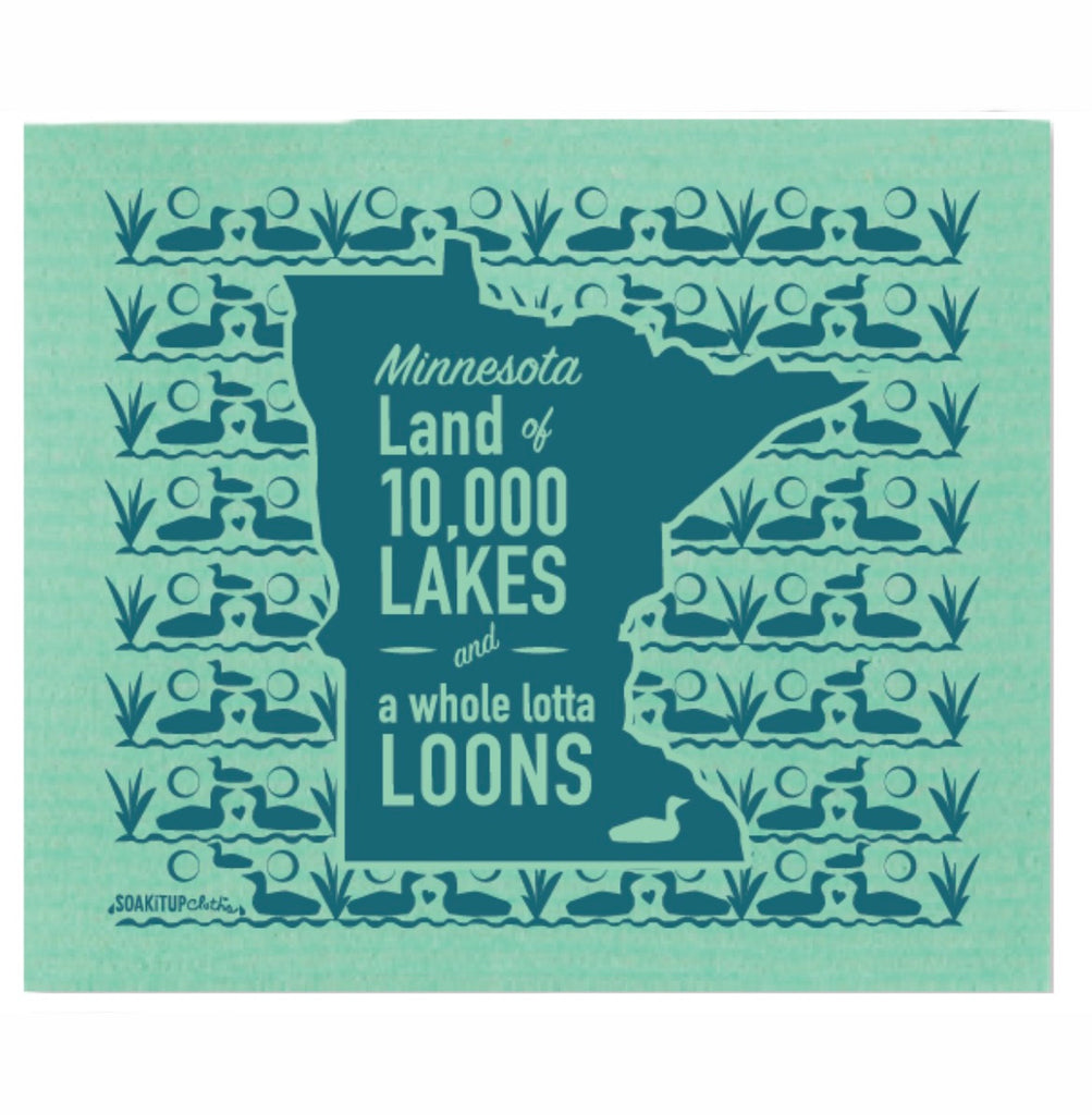 MN Swedish Dish Cloths  Soak It Up Cloths MN 10k Lakes & Loons  