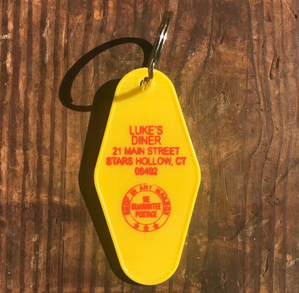 Pop Culture Motel Key Fobs  3 Sisters Design Co Luke's Diner  