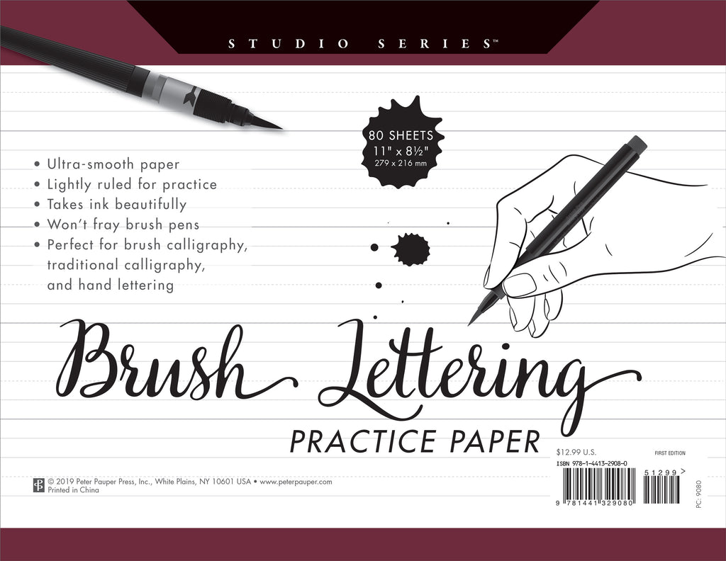 Brush Lettering Practice Paper  Peter Pauper Press   