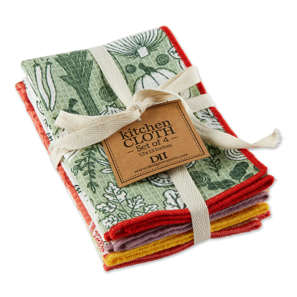 Market Print Dish Cloth Set  DII   