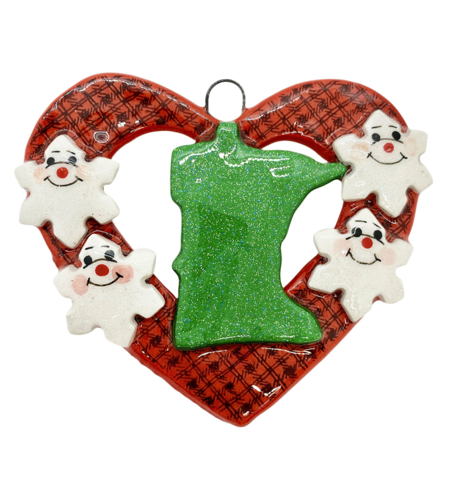 Minnesota Family Personalized Dough Ornament  Anything Doughs Family of 4  