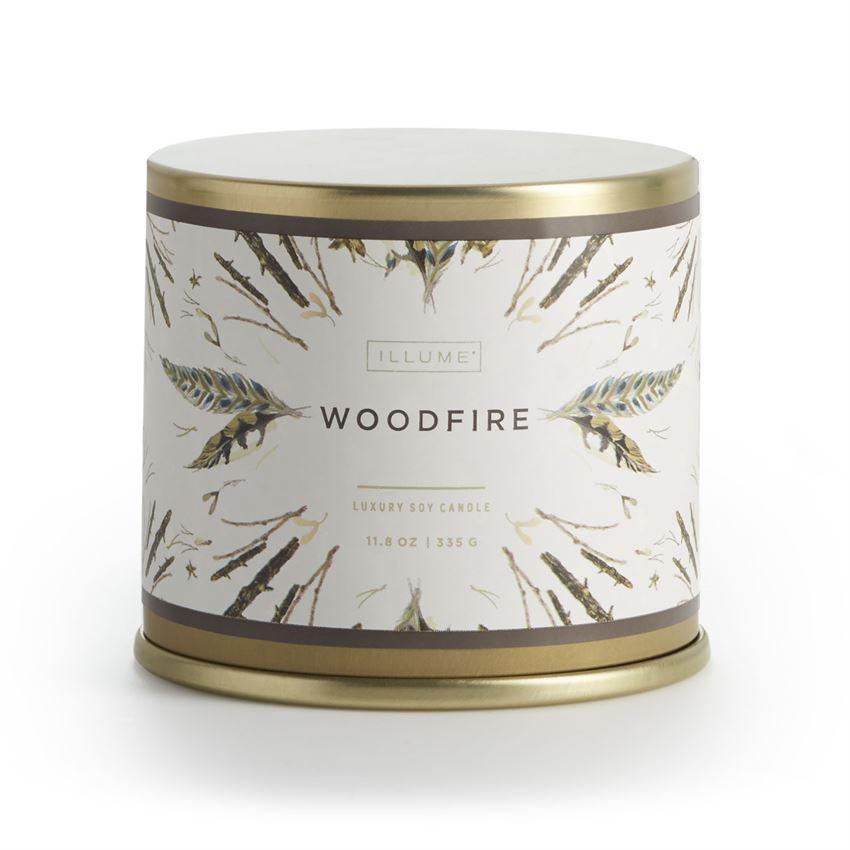 Woodfire Candles and Diffuser  Illume Large Tin  