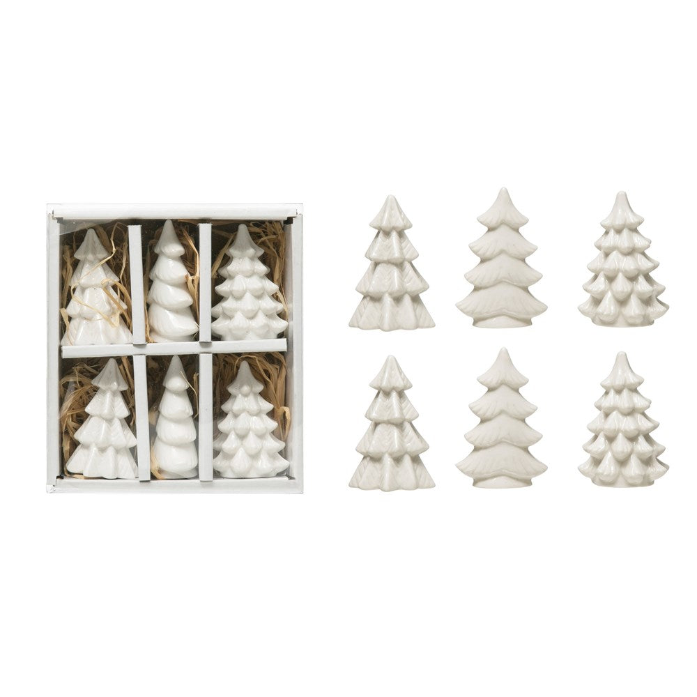 White Stoneware Trees  Creative Co-Op   