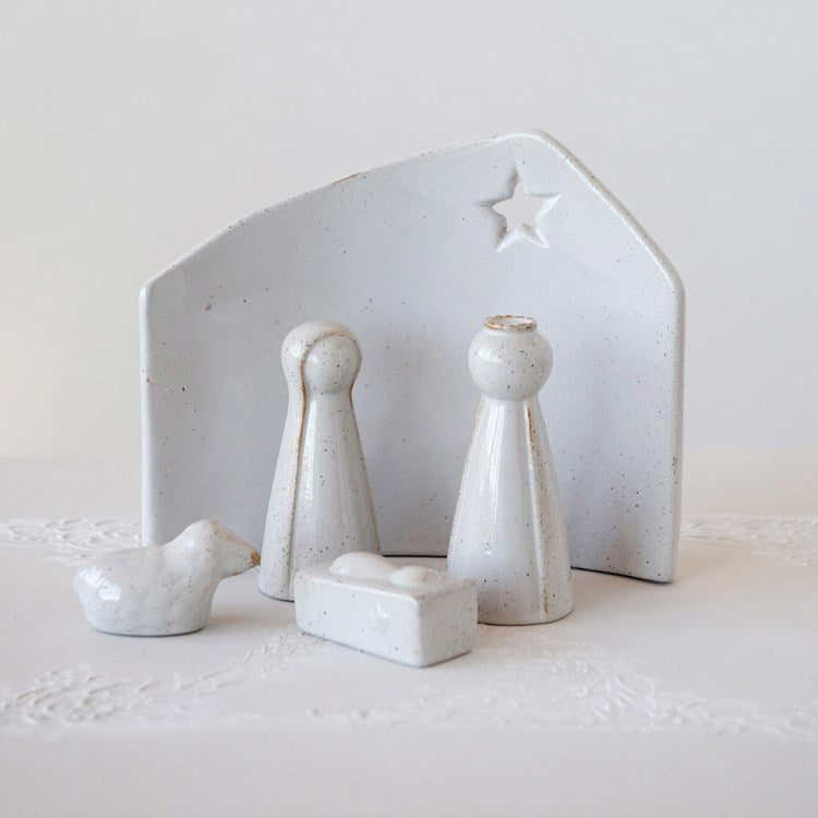 Stoneware Nativity Set  Creative Co-Op   