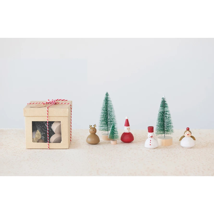 Christmas Kit (Figures w/ Trees)  Creative Co-Op   